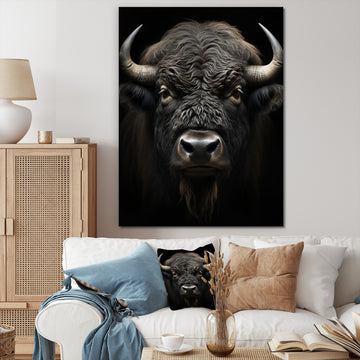 Black White Animal Buffalo Bison - Buffalo Wall Art Prints